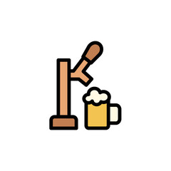 Beer dispenser, machine icon. Simple color with outline vector elements of international beer day icons for ui and ux, website or mobile application