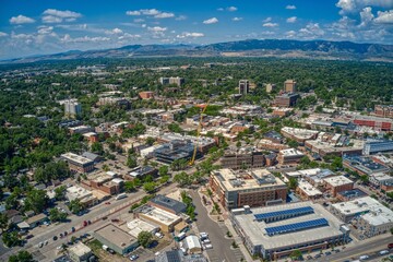 Obraz premium Aerial View of Fort Collins, Colorado during Summer