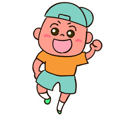 笑顔でジャンプする男の子②