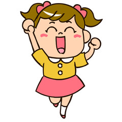 笑顔でジャンプする女の子①