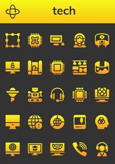 Modern Simple Set of tech Vector filled Icons