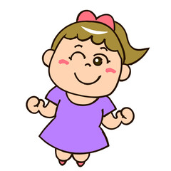 笑顔でジャンプする女の子①