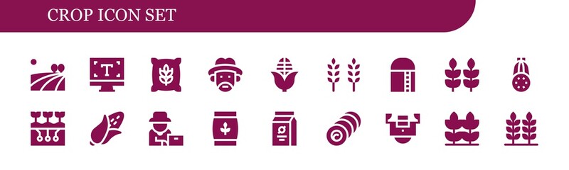 Modern Simple Set of crop Vector filled Icons