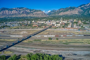 Aerial View of Ogden, Utah during Summer