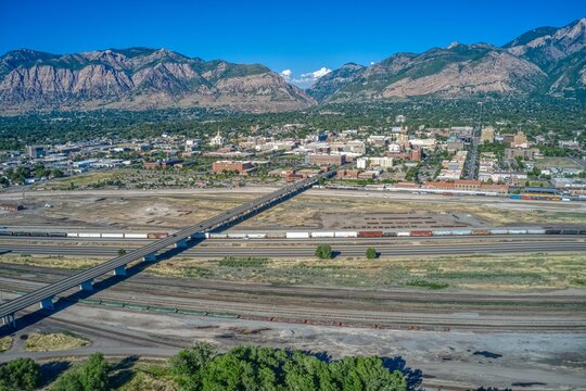 Aerial View Of Ogden, Utah During Summer