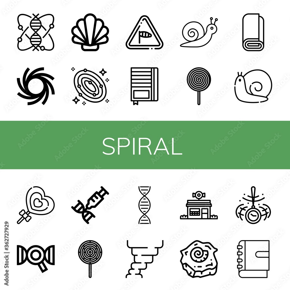 Sticker Set of spiral icons