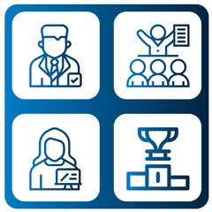 presentation simple icons set