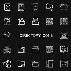 Editable 22 directory icons for web and mobile
