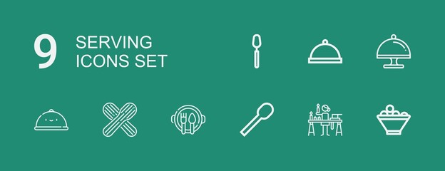 Editable 9 serving icons for web and mobile