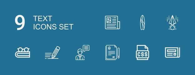 Editable 9 text icons for web and mobile