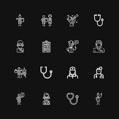 Editable 16 physician icons for web and mobile
