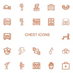 Editable 22 chest icons for web and mobile