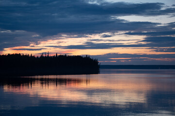 Beautiful Sunset overlooking a still lake 