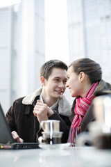 Loving couple looking at each other