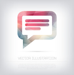 vector speech bubble icon with geometric texture