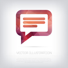 vector speech bubble icon with geometric texture