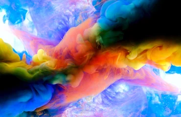 Color paint drops in water  