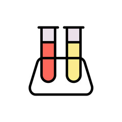 Flask, chemistry icon. Simple color with outline vector elements of stinks icons for ui and ux, website or mobile application