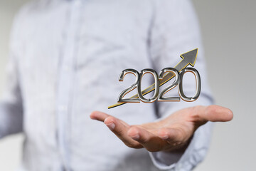 business year 2020 up goals and success illustration