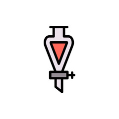 Flask, chemistry icon. Simple color with outline vector elements of stinks icons for ui and ux, website or mobile application