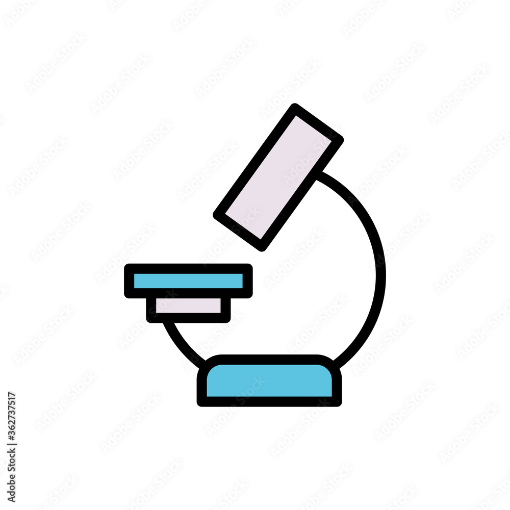 Poster microscope, tool icon. simple color with outline vector elements of stinks icons for ui and ux, webs
