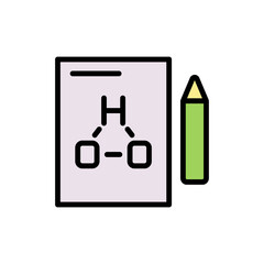 Paper, pencil, chemistry element icon. Simple color with outline vector elements of stinks icons for ui and ux, website or mobile application