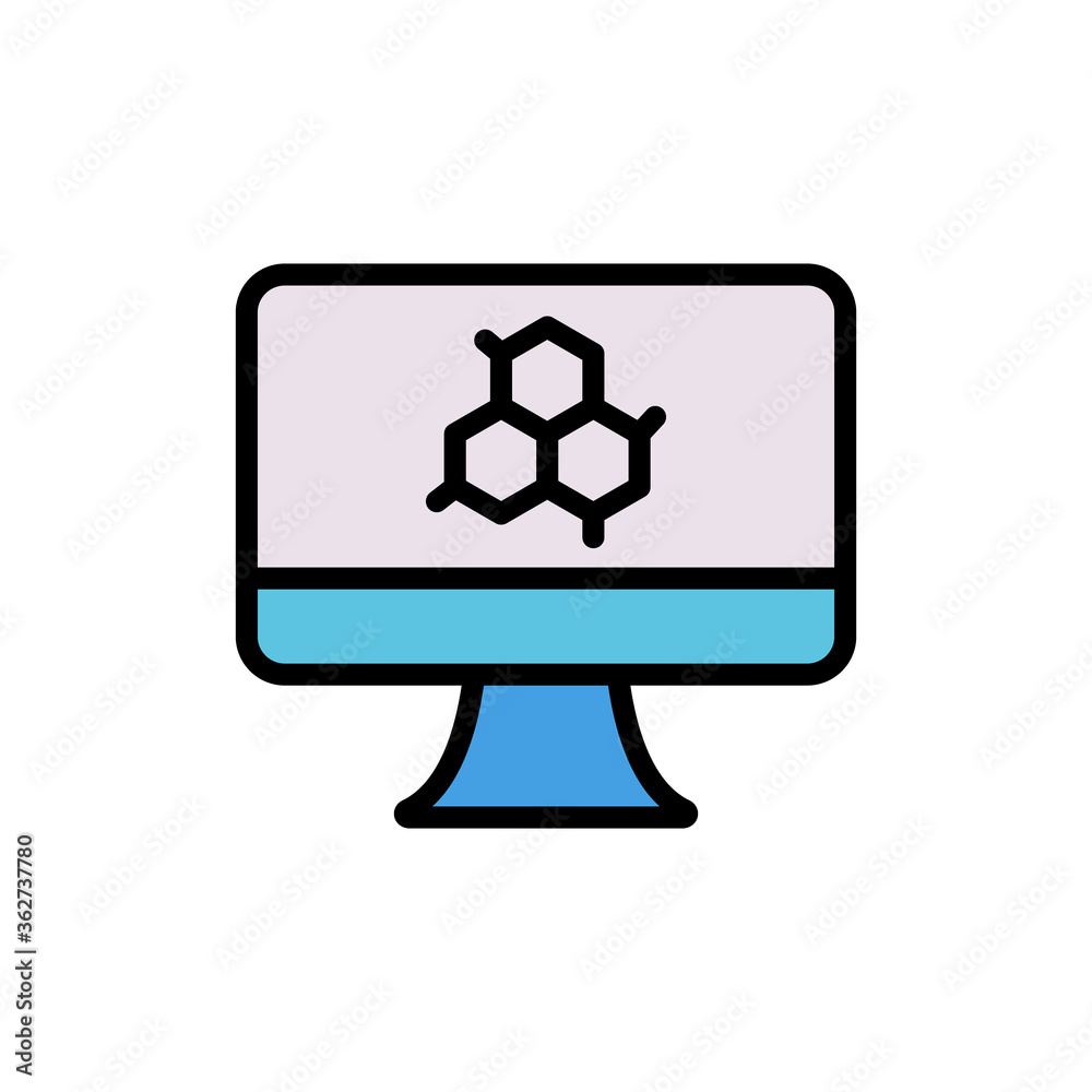 Poster monitor, molecule icon. simple color with outline vector elements of stinks icons for ui and ux, web