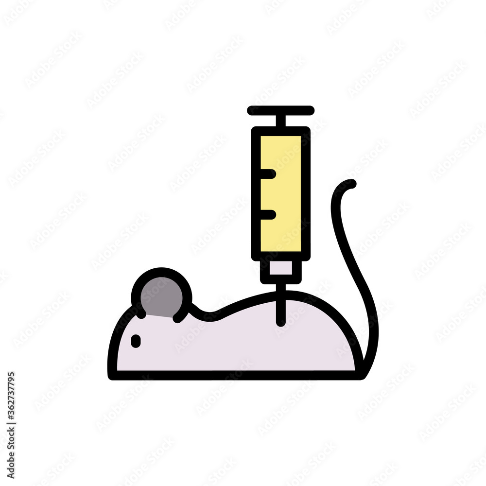 Poster mouse, injection icon. simple color with outline vector elements of stinks icons for ui and ux, webs
