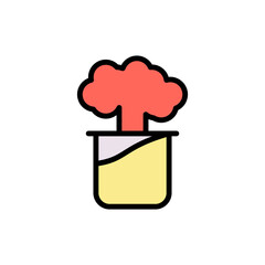 Flask, explosion icon. Simple color with outline vector elements of stinks icons for ui and ux, website or mobile application