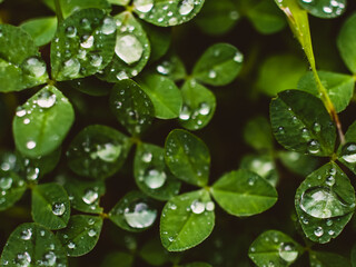 rain drops on green leaves