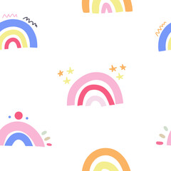 Colorful abstract rainbows vector pattern design