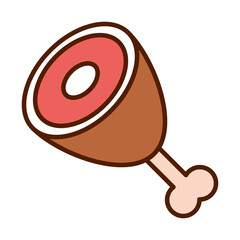 healthy food daily protein pork steak fresh nutrition line and fill style icon