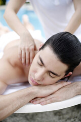 Fototapeta na wymiar Man enjoying a body massage