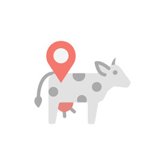 Cow, Gps, placeholder icon. Simple color vector elements of automated farming icons for ui and ux, website or mobile application