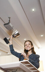 Girl acknowledging her success