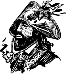 the vector illustration of the captain