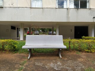 Concrete bench in the neighborhood