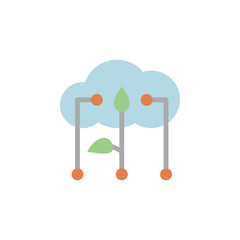 Cloud, database, farm icon. Simple color vector elements of automated farming icons for ui and ux, website or mobile application