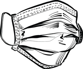 hand has drawn vector illustration of a medication mask