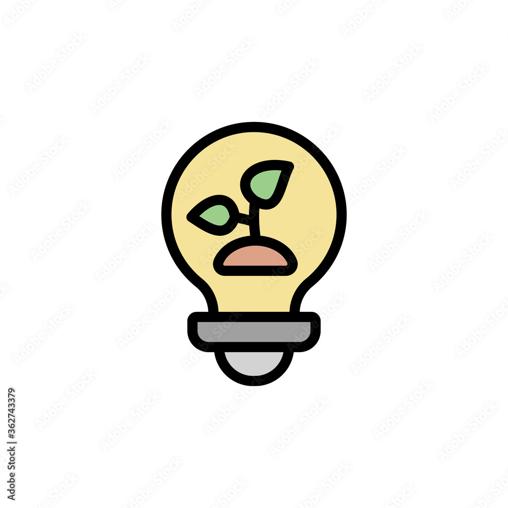Poster bulb, smart, farm icon. simple color with outline vector elements of automated farming icons for ui 