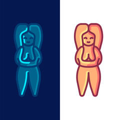 Venus Valdivia. Ceramic figurine. Female figure. Archeology. Representation of women, a pre-Columbian ceremonial symbol. Latin America, Ecuador, Andean indigenous people. Religion. Culture.