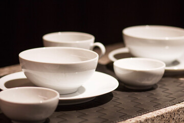 The Chinese tablewares on the table