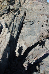 Silhouette of a woman on the cliff in sunny day, South Korea