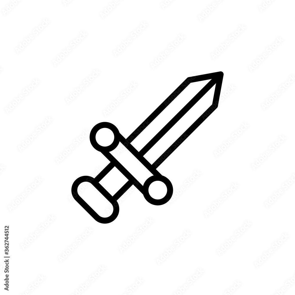 Poster sword icon. simple line, outline vector elements of video game icons for ui and ux, website or mobil