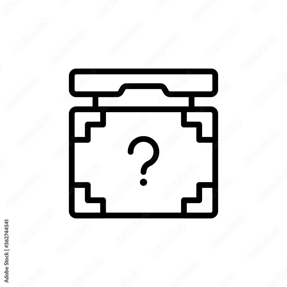 Poster mystery icon. simple line, outline vector elements of video game icons for ui and ux, website or mob