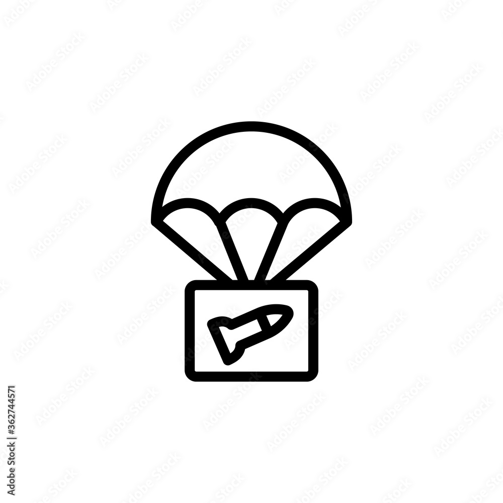 Poster airdrop icon. simple line, outline vector elements of video game icons for ui and ux, website or mob