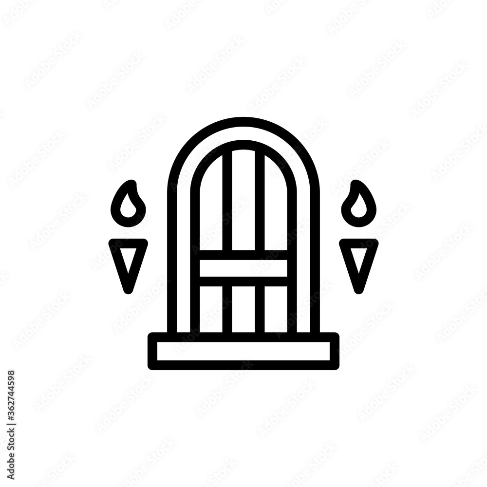 Poster dungeon icon. simple line, outline vector elements of video game icons for ui and ux, website or mob