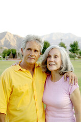 Old couple posing for the camera