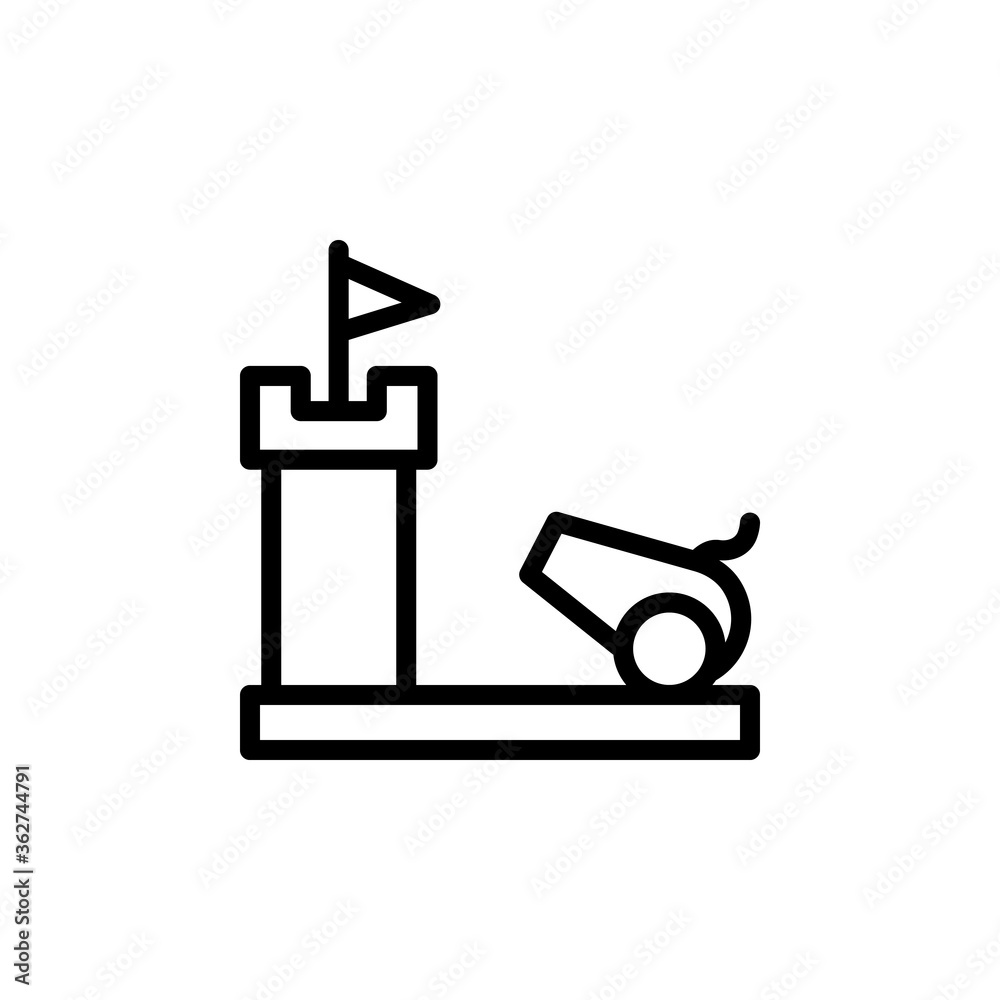Poster cannon icon. simple line, outline vector elements of video game icons for ui and ux, website or mobi