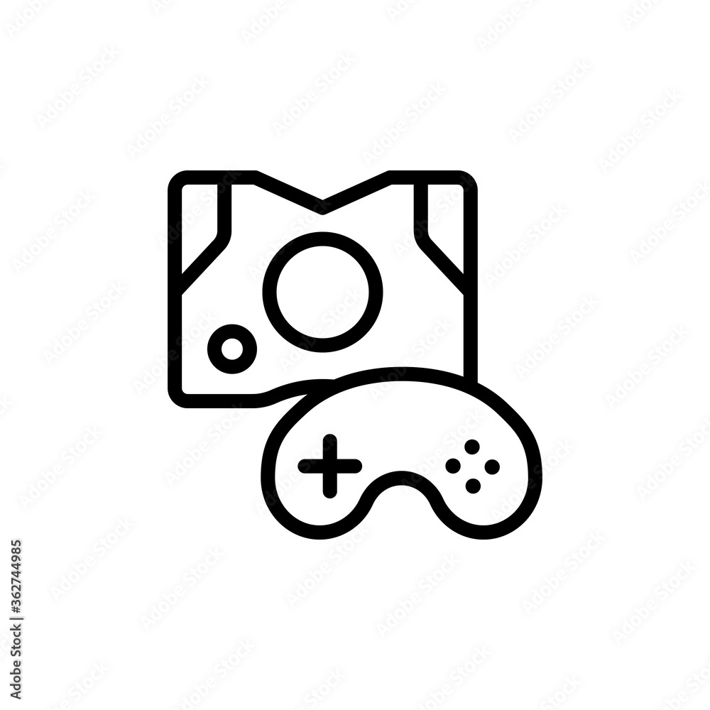 Poster game console icon. simple line, outline vector elements of video game icons for ui and ux, website o